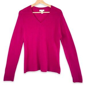 Adrienne Vittadini  Magenta Cashmere Sweater Size Large